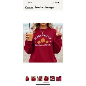 NEW Stars Hollow Crewneck Pullover Burgundy - Size Medium/ 3/4 Sleeve